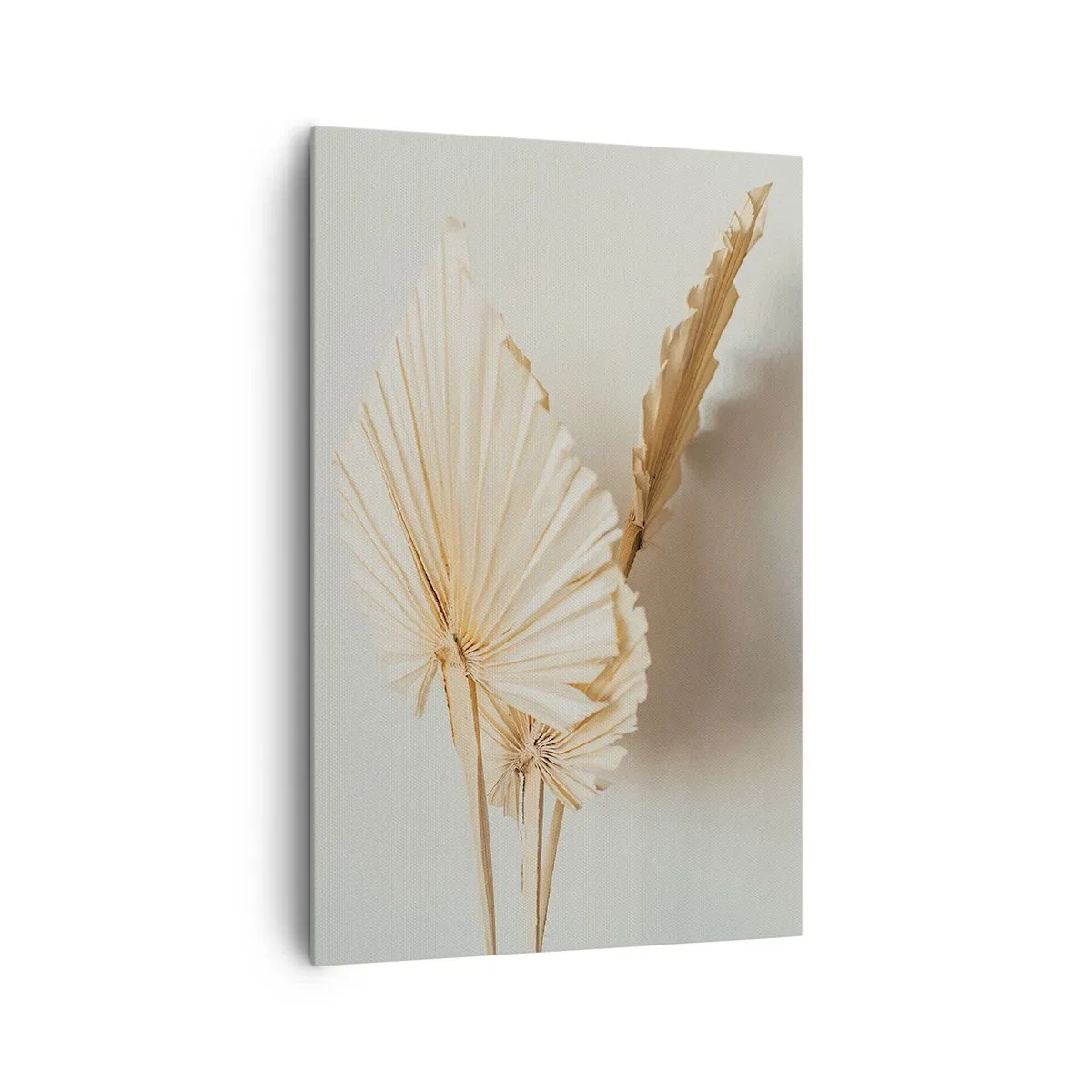 Bild auf Leinwand - Leinwandbild - Getrocknete Palmblätter in minimalistischem Arrangement - 80x120cm - Wenn Sie Erleichterung brauchen - Moderne Wanddekoration für Wohnzimmer und Schlafzimmer ARTTOR