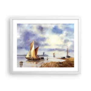 Poster in einem weißen Rahmen - Die Rückkehr der Seeleute - 50x40 cm