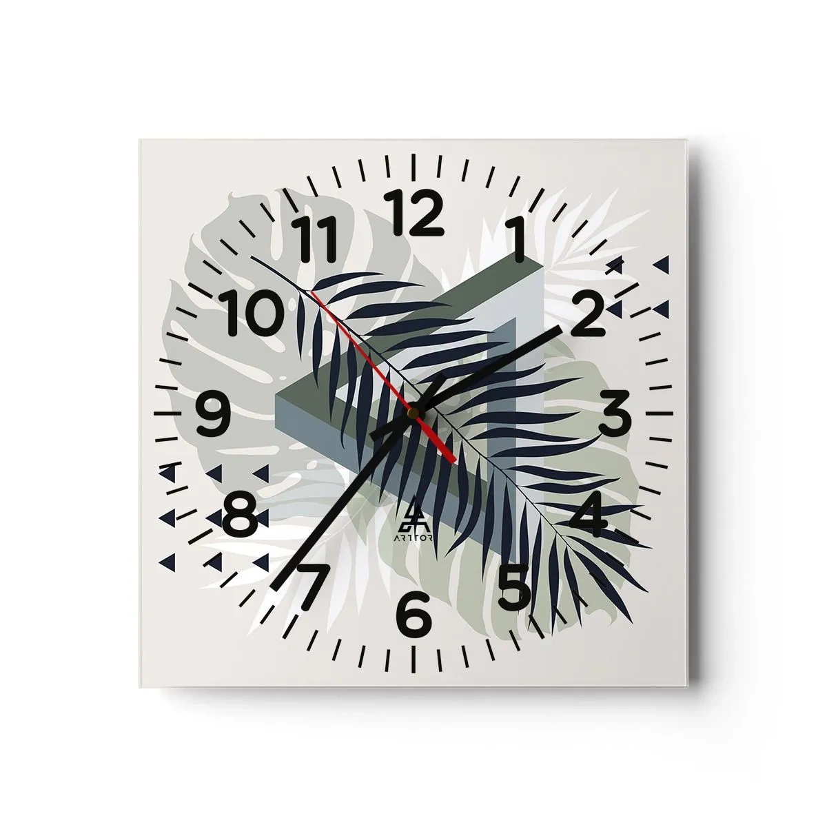 Wanduhr - Glasuhr - Natur und Geometrie – zwei Ordnungen? - 30x30 cm