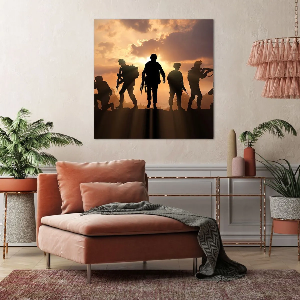 Bild auf Leinwand - Leinwandbild - Waffenbrüder - 30x30 cm