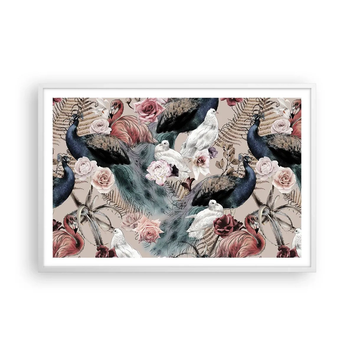 Poster in einem weißen Rahmen - Im Schlossgarten - 91x61 cm