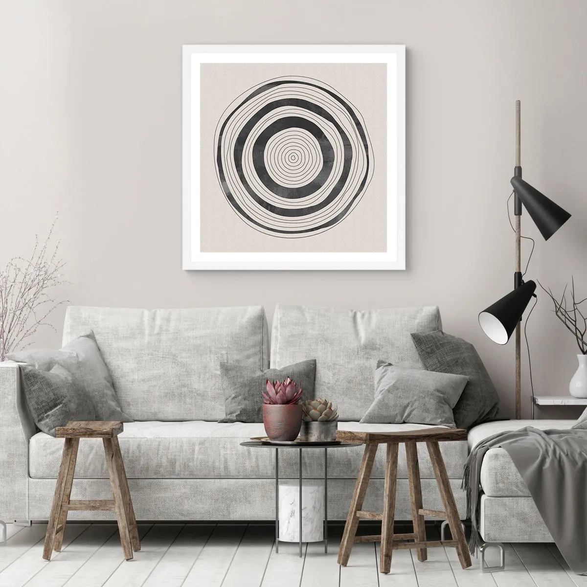 Poster in einem weißen Rahmen - Wichtig ist, was dazwischen liegt - 30x30 cm