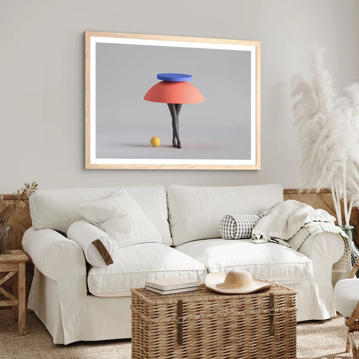 Poster in einem Rahmen aus heller Eiche - Surrealistische Komposition - 70x50 cm