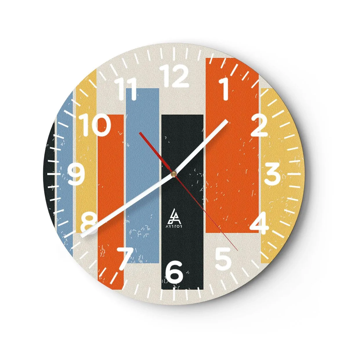 Wanduhr - Glasuhr - Musiknotation - 40x40 cm