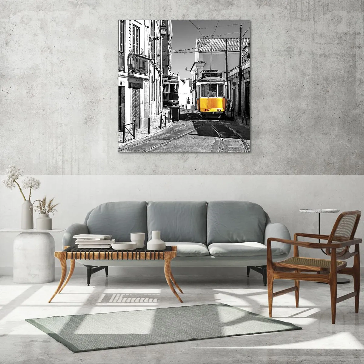 Glasbild - Bild auf glas - Der Geist von Lissabon - 70x70 cm