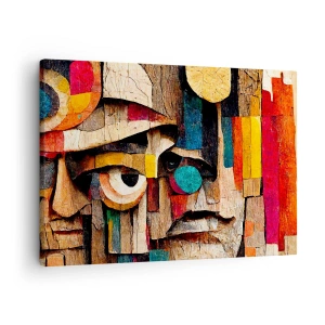 Bild auf Leinwand - Leinwandbild - Abstrakte Gesichter in intensiven Farben - 70x50cm - Ich sehe dich… - Moderne Wanddekoration für Wohnzimmer und Schlafzimmer ARTTOR
