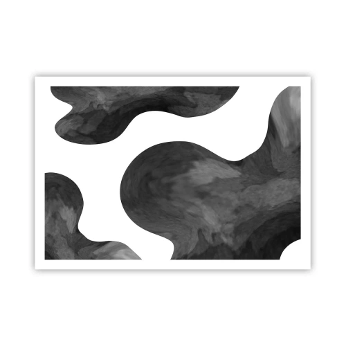 Poster - Abstraktes Muster in Grau- und Weißtönen - 100x70cm - Milchstraße - Moderne Wanddekoration für Wohnzimmer und Schlafzimmer ARTTOR