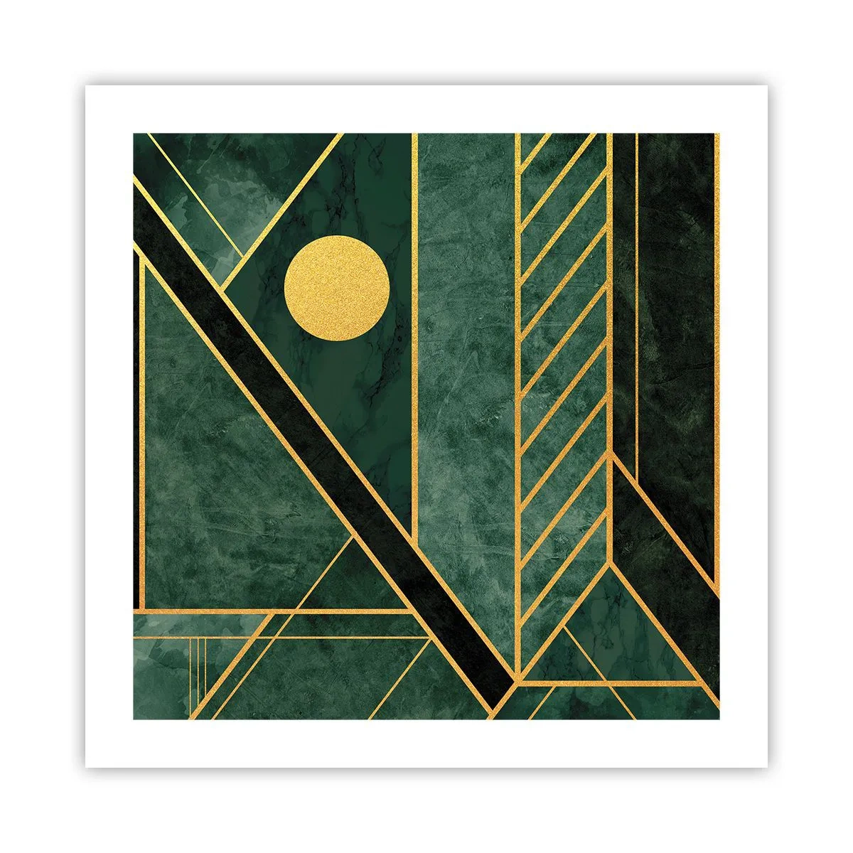 Poster - Dynamik von Gold und Azurblau - 50x50 cm