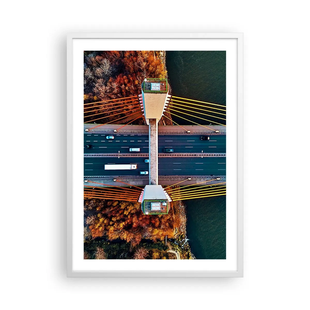 Poster in einem weißen Rahmen - Jenseits der Gewässer, jenseits der Wälder - 50x70 cm