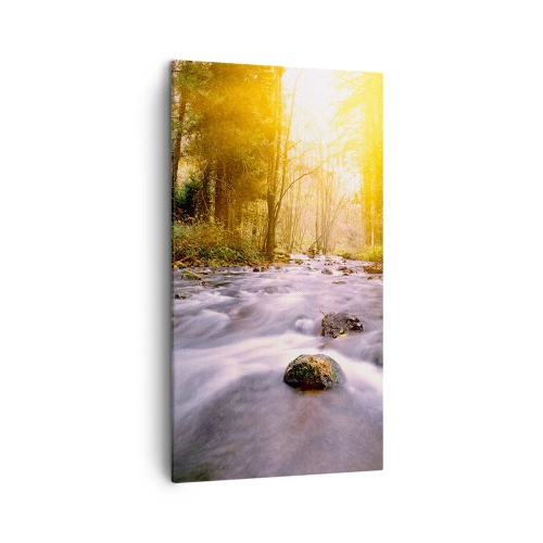 Bild auf Leinwand - Leinwandbild - Malachit im Silber- und Goldrahmen - 45x80 cm