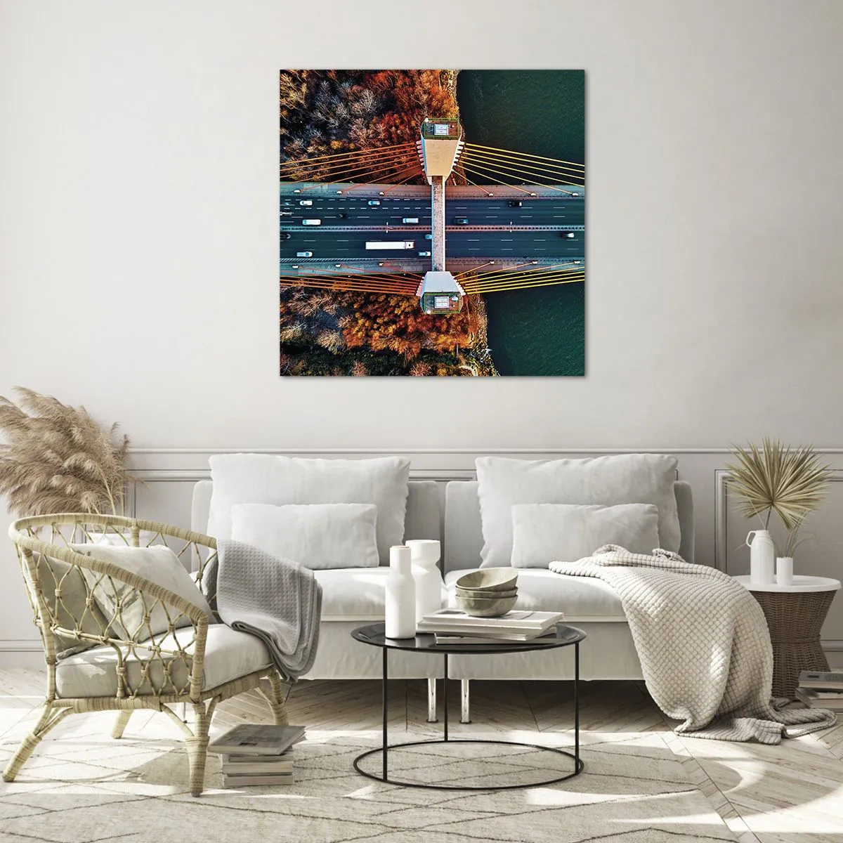 Glasbild - Bild auf glas - Jenseits der Gewässer, jenseits der Wälder - 40x40 cm