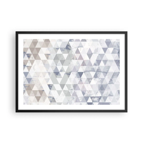 Poster in einem schwarzem Rahmen - Geometrisches Dreiecksmuster in Pastelltönen - 70x50cm - Im Rhythmus auf drei - Moderne Wanddekoration für Wohnzimmer und Schlafzimmer ARTTOR