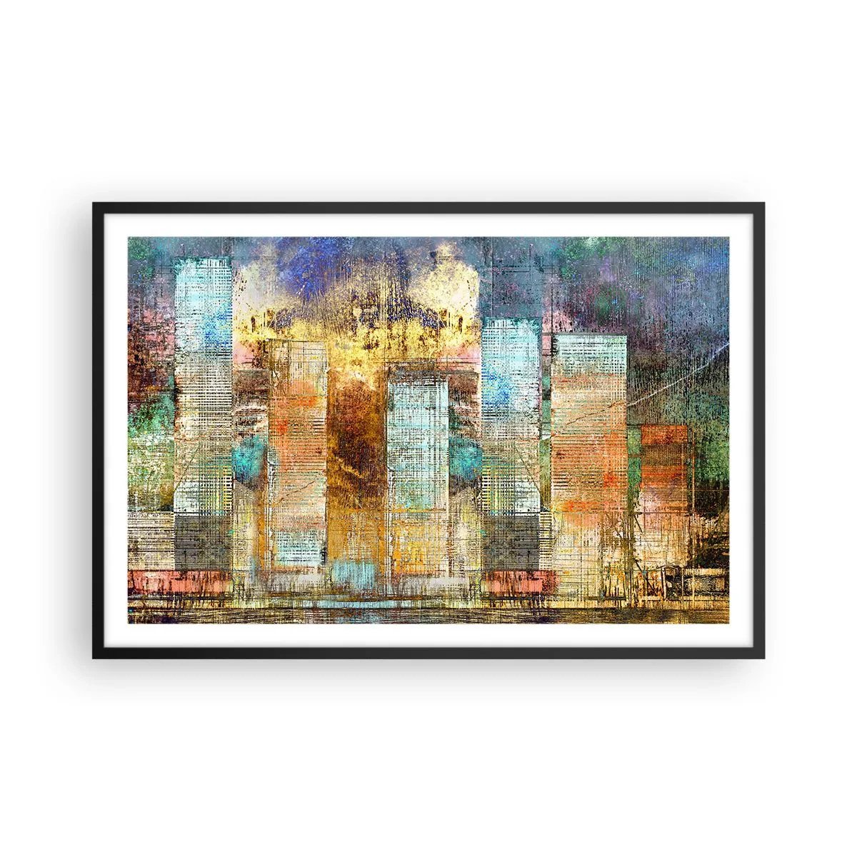 Poster in einem schwarzem Rahmen - Sonnige Metropole - 91x61 cm