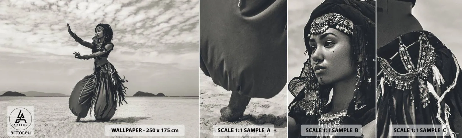 Fototapeten Muster Selbstklebend Deluxe Sticker - Der Tanz der südlichen Inseln - Tänzer, Indien, Orient - 100x30 cm