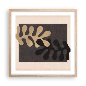 Poster in einem Rahmen aus heller Eiche - Abwesenheit und Ergänzung - 50x50 cm