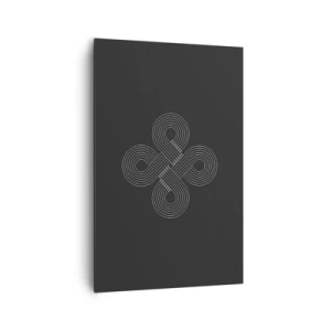 Bild auf Leinwand - Leinwandbild - Keltisches Muster im minimalistischen Stil auf schwarzem Hintergrund - 80x120cm - Im keltischen Geist - Moderne Wanddekoration für Wohnzimmer und Schlafzimmer ARTTOR