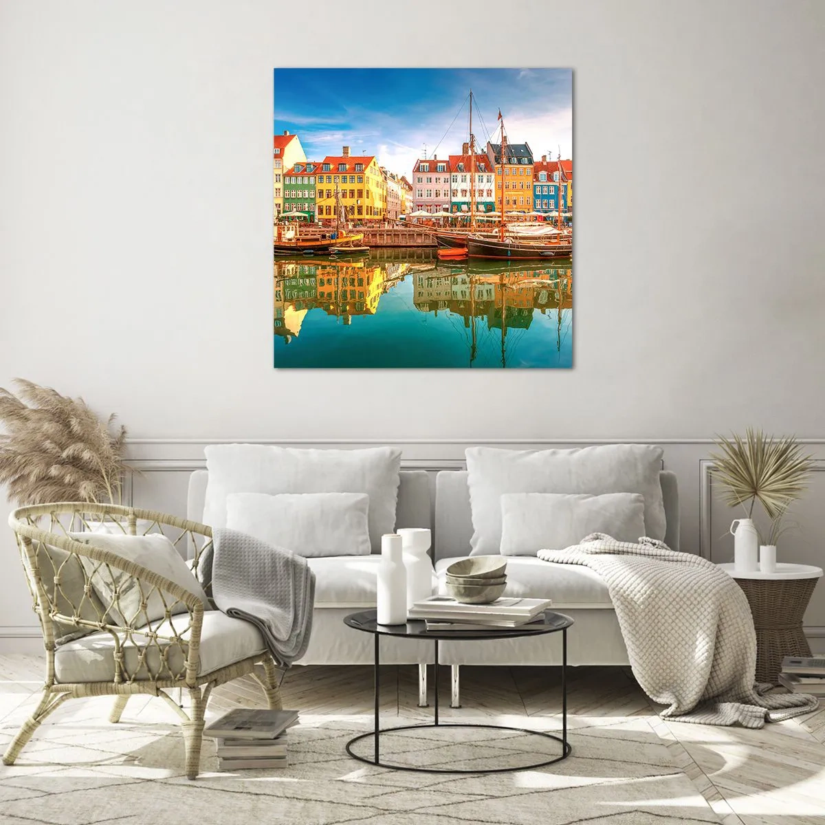 Glasbild - Bild auf glas - Glatt wie ein Spiegel über dem Wasser - 70x70 cm