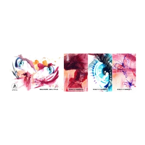 Fototapeten Muster Selbstklebend Deluxe Sticker - Die Welt gedeiht in der Nähe - Abstraktion, Das Gesicht einer Frau, Weibliche Augen - 100x30 cm