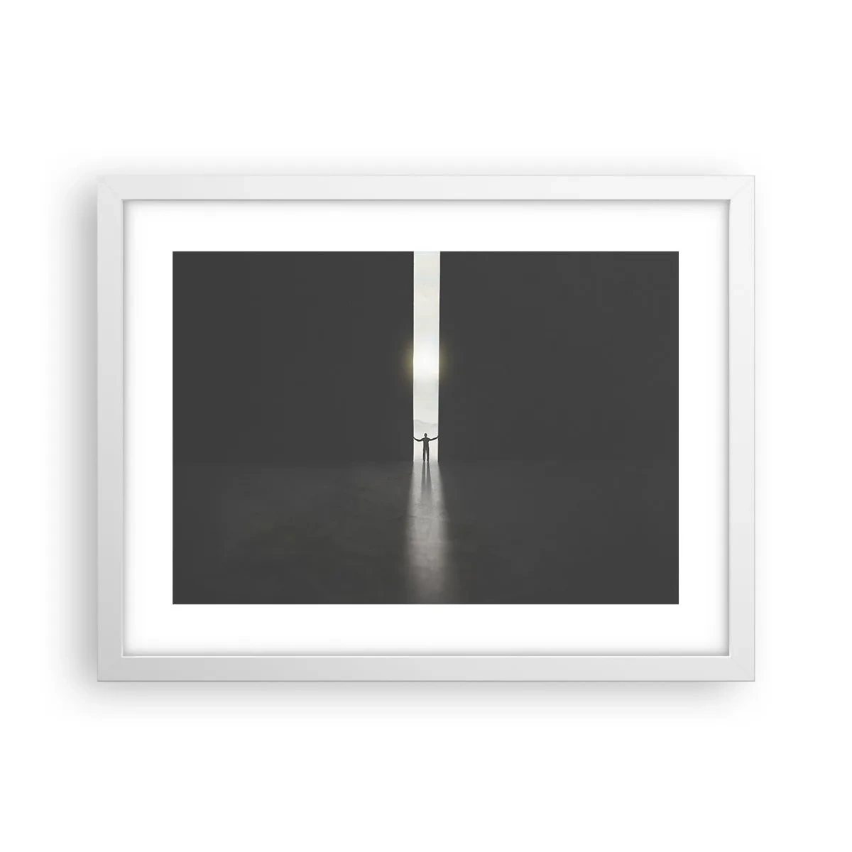 Poster in einem weißen Rahmen - Ein Schritt in eine strahlende Zukunft - 40x30 cm