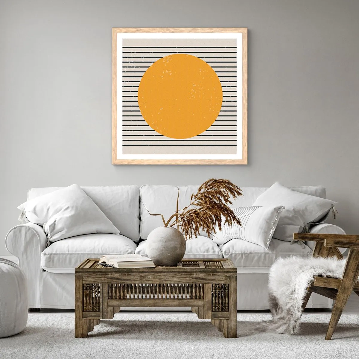 Poster in einem Rahmen aus heller Eiche - Die Kraft der Einfachheit - 30x30 cm