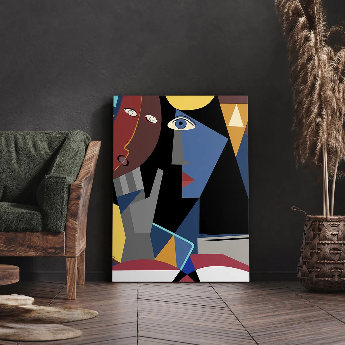 Bild auf Leinwand - Leinwandbild - Gespräch zwischen Kubisten - 45x80 cm