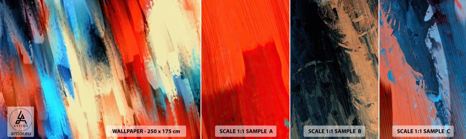 Fototapetenmuster Standard Eco - Eine Kaskade von Farben - Abstraktion, Stück, Modernes Muster - 100x30 cm