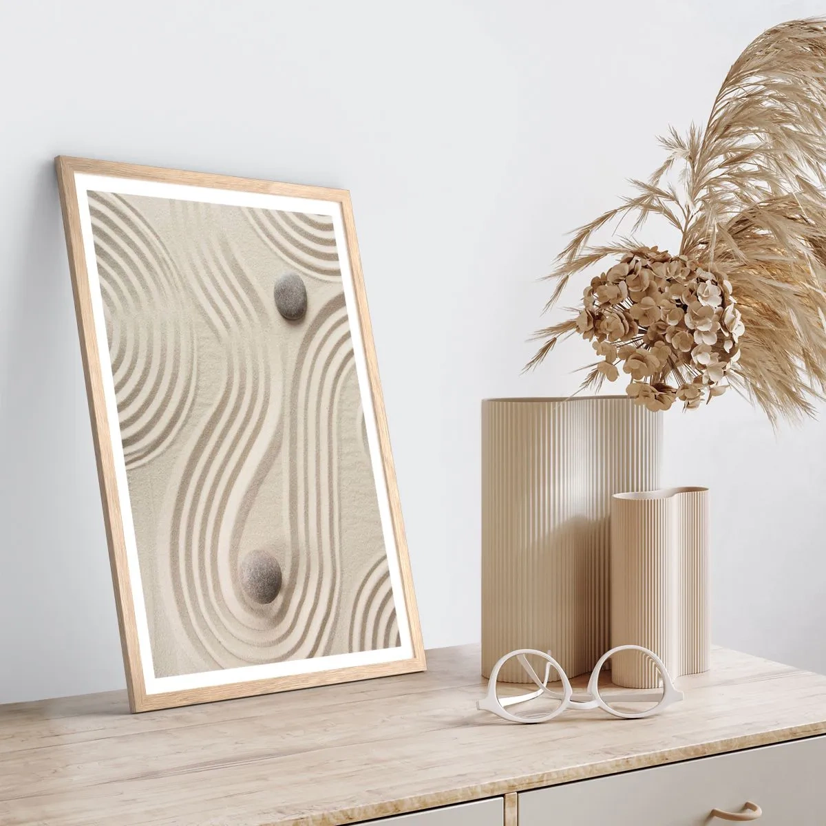 Poster in einem Rahmen aus heller Eiche - Ein Hauch von Wärme - 50x70 cm
