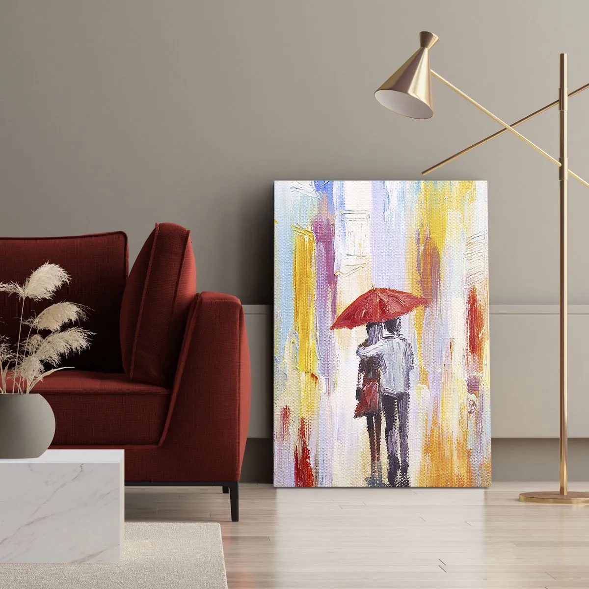 Bild auf Leinwand - Leinwandbild - Lass es weiter regnen - 65x120 cm