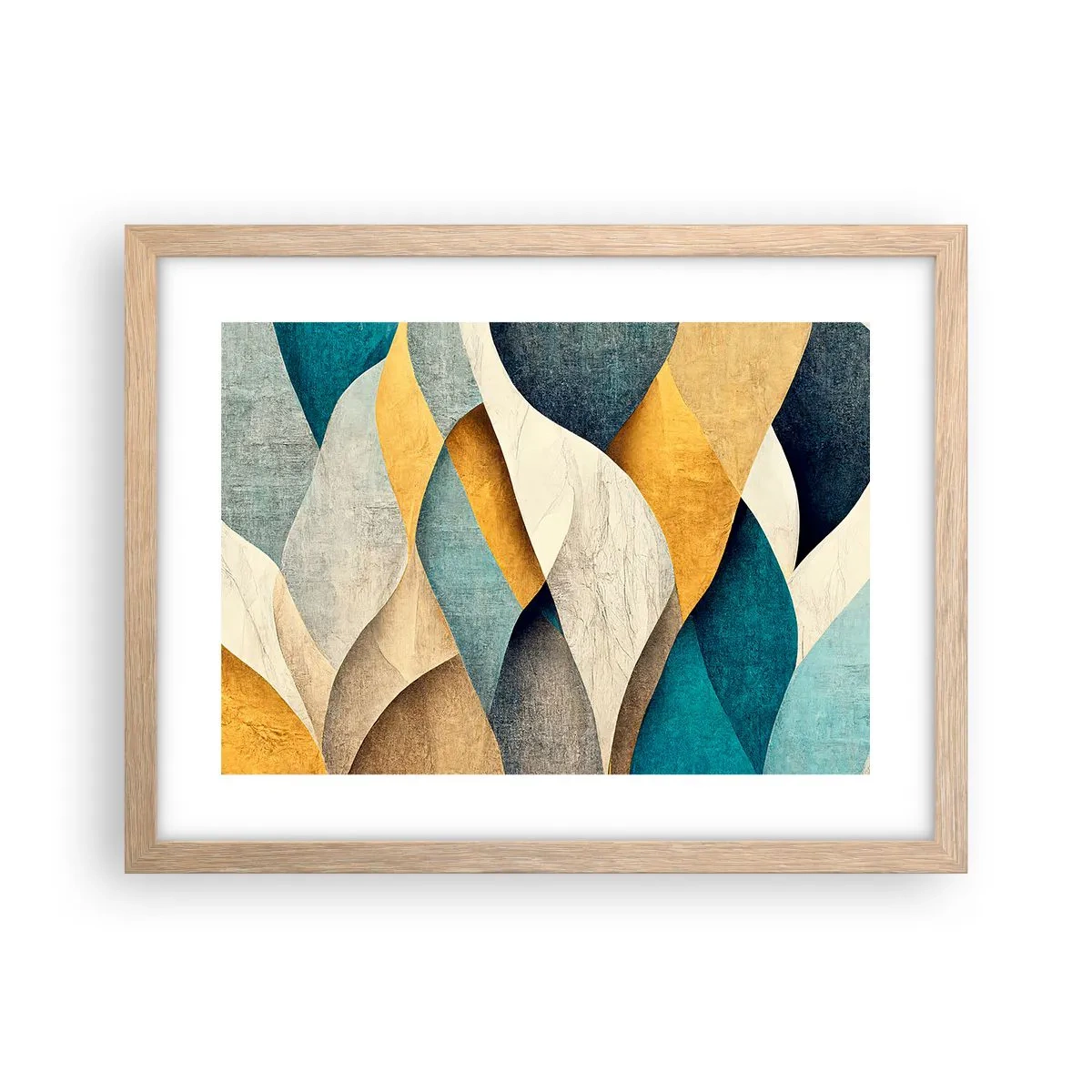 Poster in einem Rahmen aus heller Eiche - Rhythmus und Welle - 40x30 cm