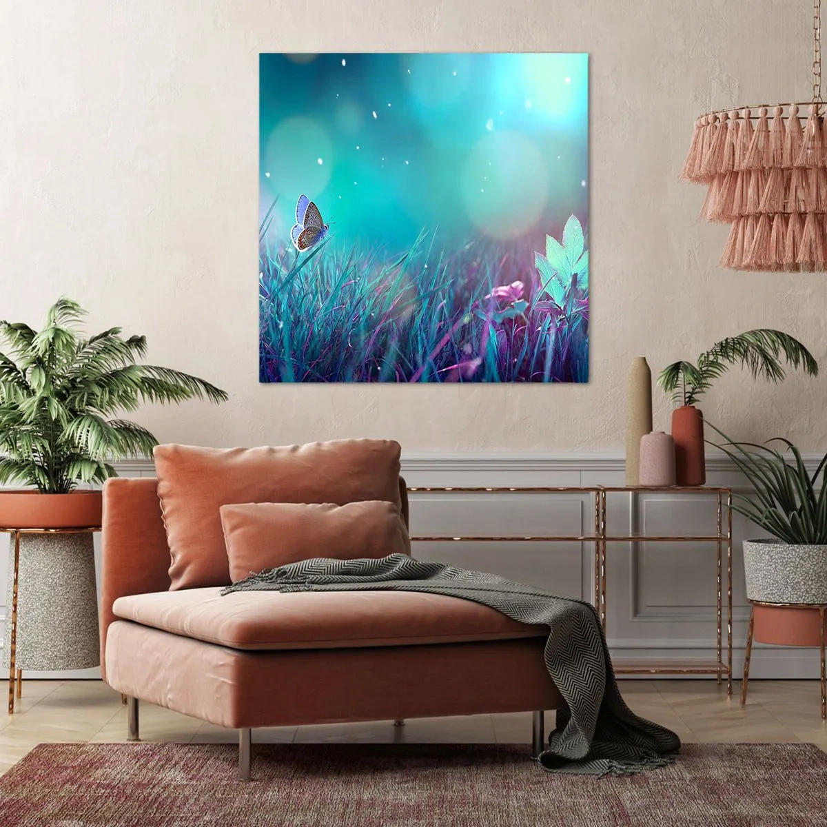 Bild auf Leinwand - Leinwandbild - Das geheime Leben der Wiese - 70x70 cm