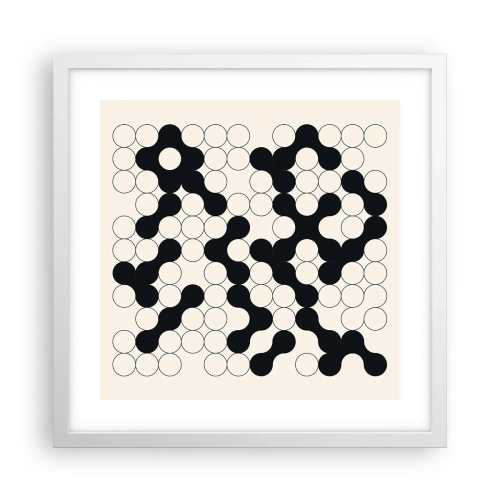 Poster in einem weißen Rahmen - Chinesisches Spiel – Variation - 40x40 cm