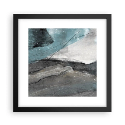 Poster in einem schwarzem Rahmen - Abstraktion: Felsen und Eis - 30x30 cm