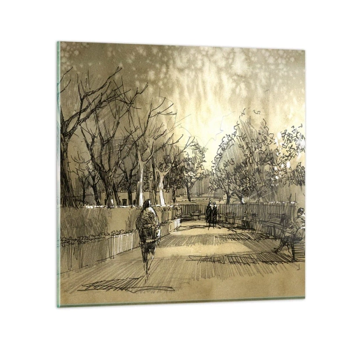 Glasbild - Bild auf glas - Ein Moment mit einer Feder angehalten - 40x40 cm