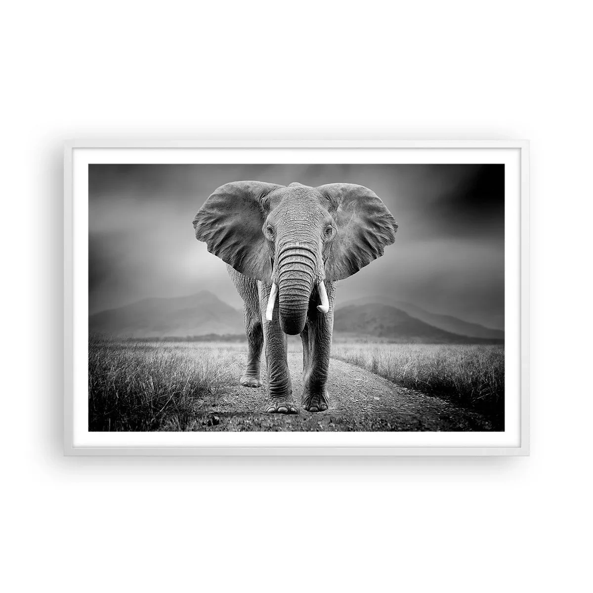 Poster in einem weißen Rahmen - Der Gastgeber heißt willkommen - 91x61 cm