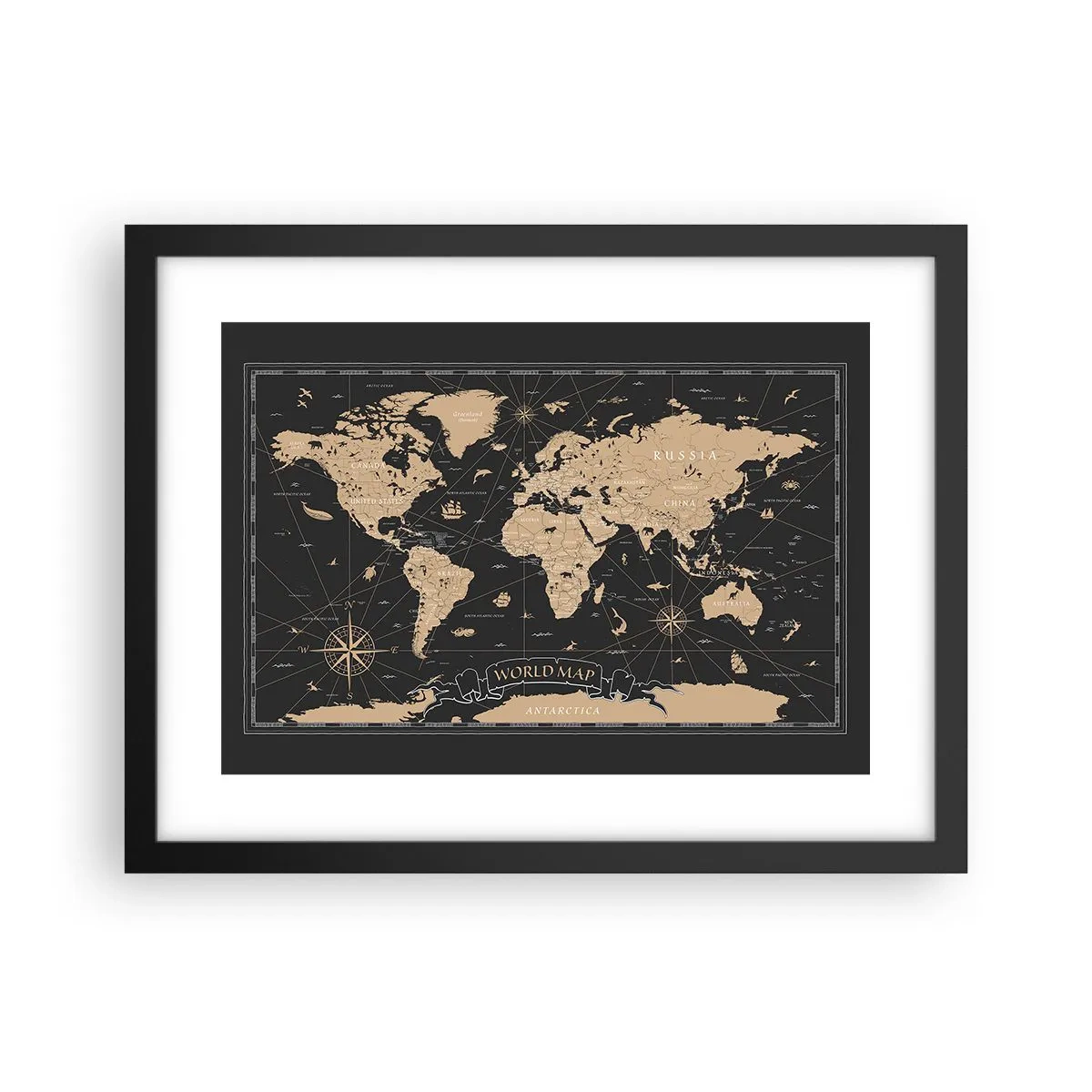 Poster in einem schwarzem Rahmen - Die Grenzen meiner Welt - 40x30 cm