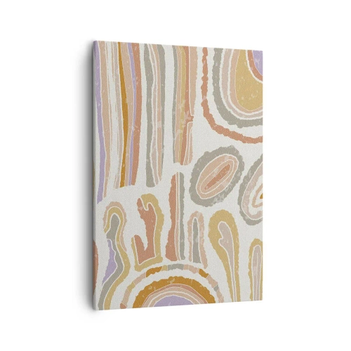 Bild auf Leinwand - Leinwandbild - Bunte Querschnitte abstrakter Formen - 50x70cm - Bunte Querschnitte - Moderne Wanddekoration für Wohnzimmer und Schlafzimmer ARTTOR