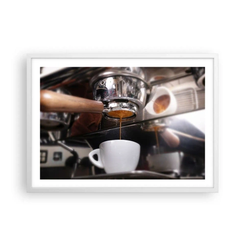 Poster in einem weißen Rahmen - Gute Zeit des Tages - 70x50 cm