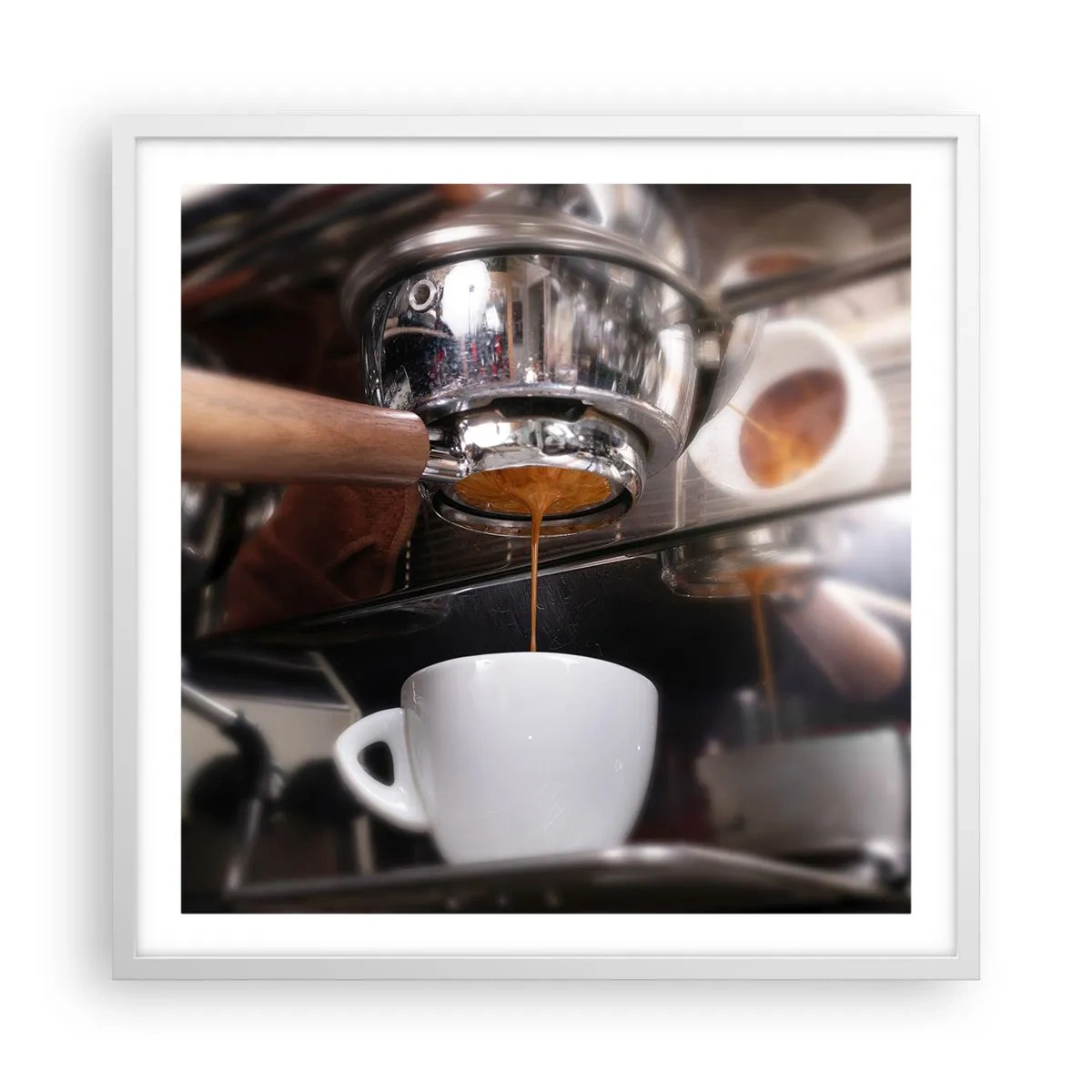 Poster in einem weißen Rahmen - Gute Zeit des Tages - 60x60 cm