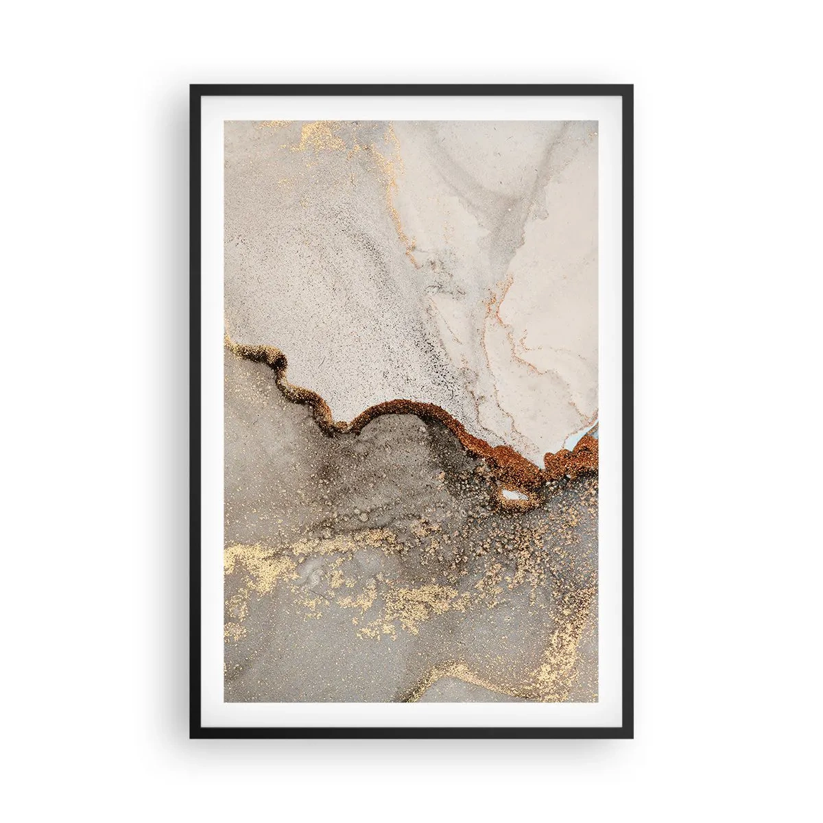 Poster in einem schwarzem Rahmen - An der Grenze der Farben - 61x91 cm