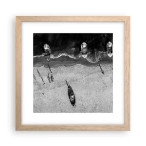 Poster in einem Rahmen aus heller Eiche - Immer noch am Ufer… - 30x30 cm