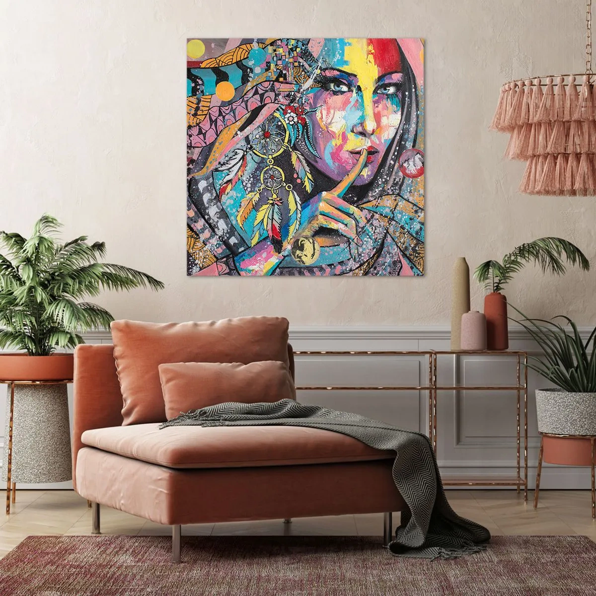 Bild auf Leinwand - Leinwandbild - Sei still, bis du verstehst - 50x50 cm