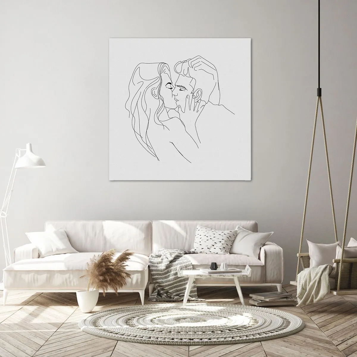 Bild auf Leinwand - Leinwandbild - Dieselbe Linie - 40x40 cm