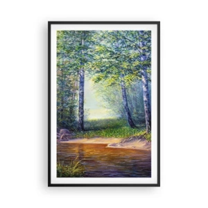 Poster in einem schwarzem Rahmen - Idyllische Landschaft - 61x91 cm