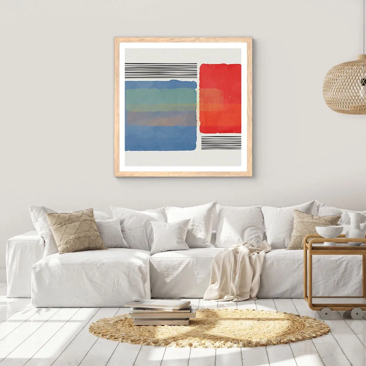 Poster in einem Rahmen aus heller Eiche - Der Geist und der Buchstabe der Geometrie - 40x40 cm