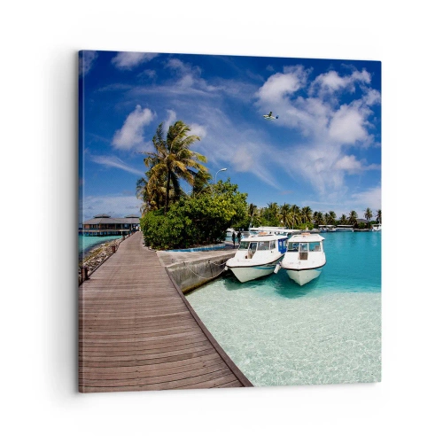 Bild auf Leinwand - Leinwandbild - Doch das Paradies gibt es - 60x60 cm