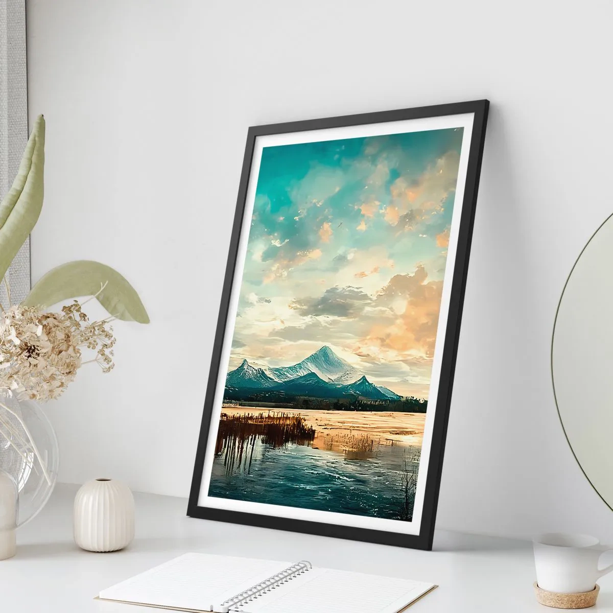 Poster in einem schwarzem Rahmen - Unter dem Schutz des Himmels - 70x100 cm