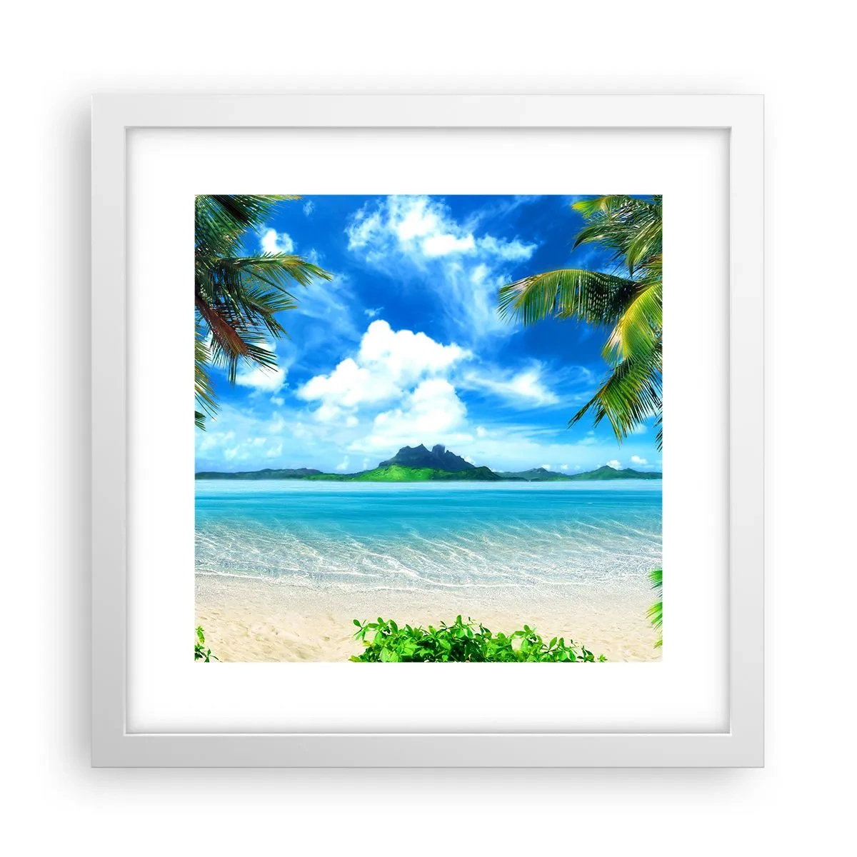 Poster in einem weißen Rahmen - Das Azurblau der Tropen - 30x30 cm