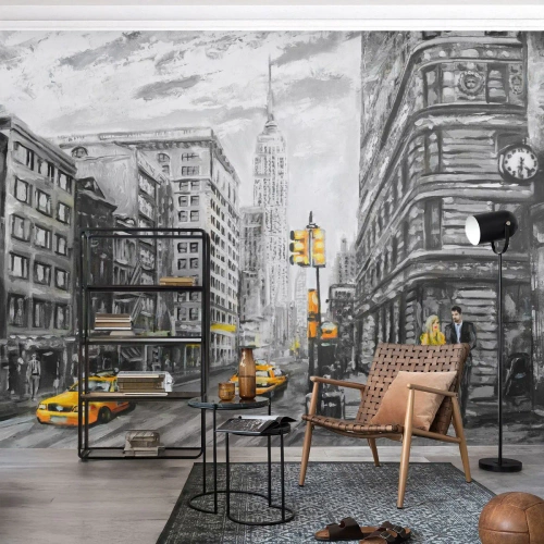 Selbstklebende Fototapete Deluxe Sticker - Eine New Yorker Geschichte - Stadt, New York, Die Architektur - 100x70 cm