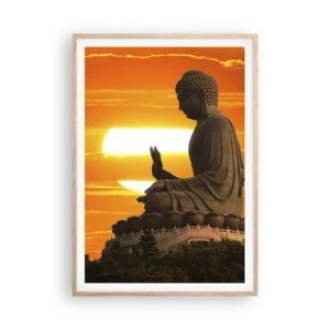 Poster in einem Rahmen aus heller Eiche - Keine Angst vor der Welt - 70x100 cm