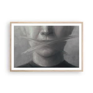 Poster in einem Rahmen aus heller Eiche - Ohne ein Wort - 91x61 cm